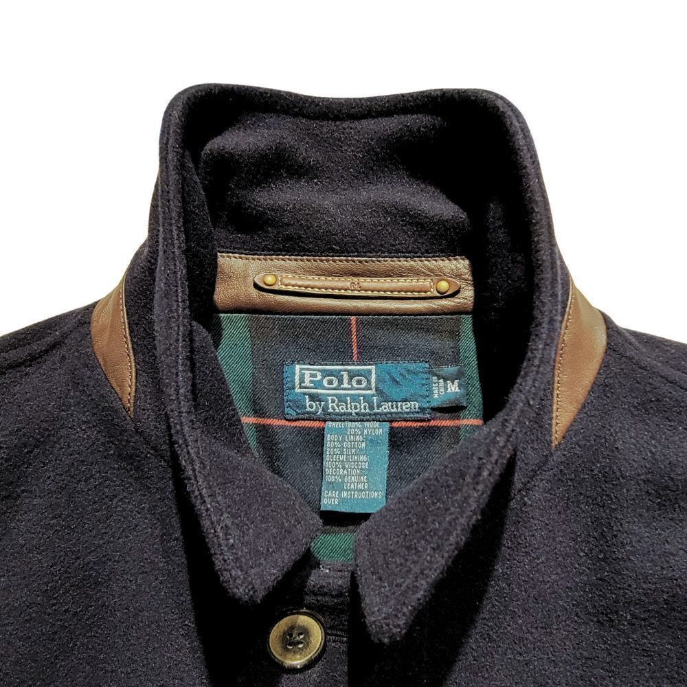 *RARE* POLO RALPH LAUREN Silk, Wool, Leather & Corduroy Bomber Jacket Mens M - Picture 4 of 16
